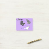 Eekhoorns Paars Post-it® Notes (Op bureau)