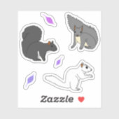 Eekhoorns Paarse bladeren Sticker (Vel)