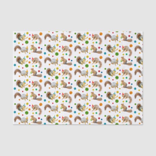 Eekhoorns Party Tissue Paper Tissuepapier (Voorkant)