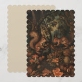 Eekhoorns - Platte uitnodiging formaat 12,7 cm x 1 (Voorkant / Achterkant)