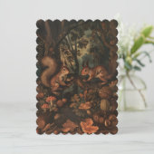 Eekhoorns - Platte uitnodiging formaat 12,7 cm x 1 (Staand voorkant)