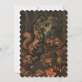 Eekhoorns - Platte uitnodiging formaat 12.7 cm x 1