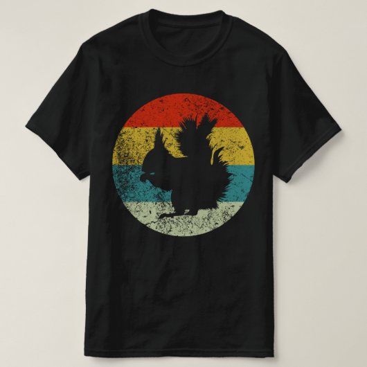Eekhoorns retro  silhouette 70s t-shirt (Design voorkant)