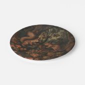 Eekhoorns - Ronde papieren Borden Bordje (Gekanteld)