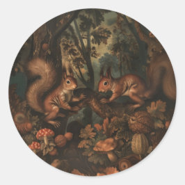 Eekhoorns - Ronde Stickers voor Stationery