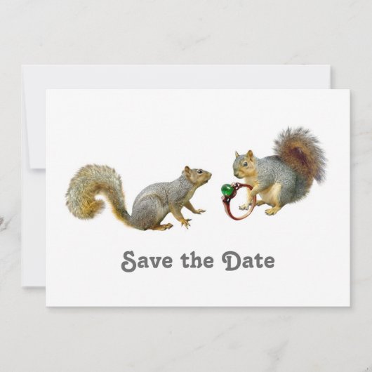 Eekhoorns Sla de datum op Save The Date (Voorkant)