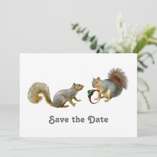 Eekhoorns Sla de datum op Save The Date (Staand voorkant)