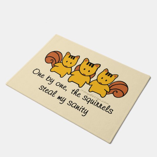 Eekhoorns stelen mijn gezondheid Funny Gezegde Deurmat (Schuin)