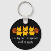 Eekhoorns stelen mijn zonnige Black Sleutelhanger (Achterkant)