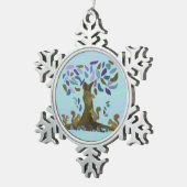 Eekhoorns Treehouse Snowflake Ornament (Rechts)