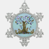 Eekhoorns Treehouse Snowflake Ornament (Voorkant)