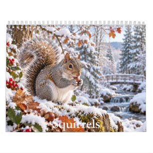 Eekhoorns van Groot-Brittannië Wilde Dieren Kalend Kalender