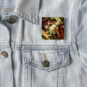 eekhoorns vierkante button 5,1 cm (In situ)