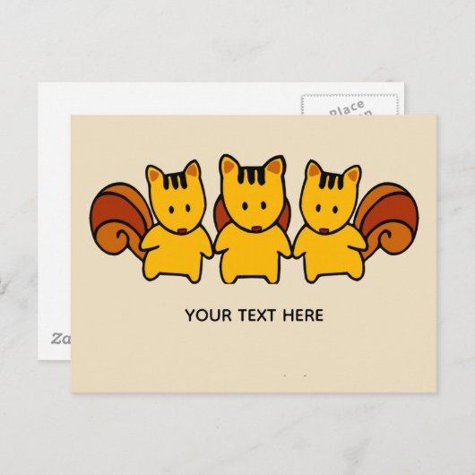 Eekhoorns Voeg je eigen tekstbericht toe Briefkaart (Voorkant / Achterkant)