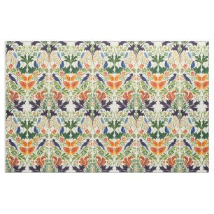 Eekhoorns Vogels & Vlinders Patroon Stof
