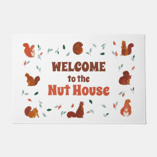 Eekhoorns Welkom in Nut House Funny Cute Deurmat