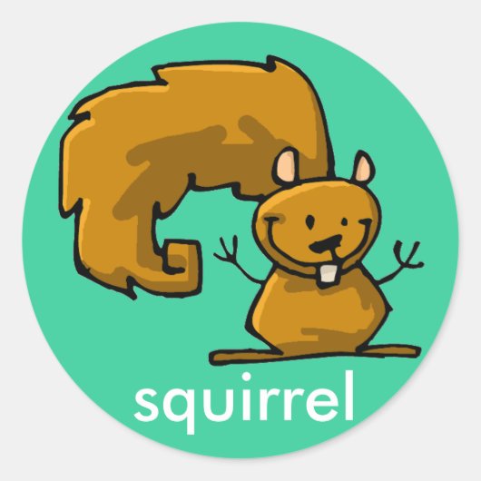 eekhoornstokje ronde sticker (Voorkant)