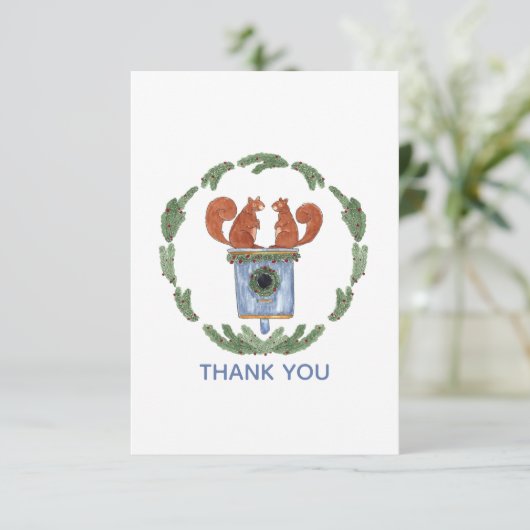 Eekhoorntjes Bedankkaart (Staand voorkant)