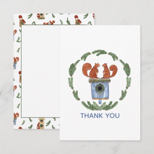 Eekhoorntjes Bedankkaart (Voorkant / Achterkant)