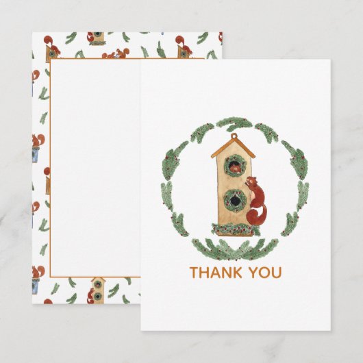 Eekhoorntjes Bedankkaart (Voorkant / Achterkant)