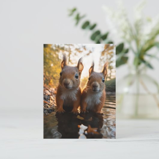 Eekhoorntjes Briefkaart (Staand voorkant)