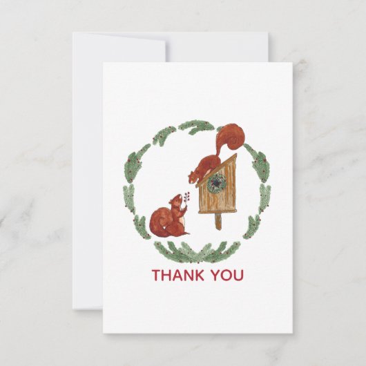 Eekhoorntjes cadeautje Hartelijk dank Bedankkaart (Voorkant)