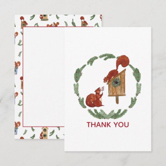 Eekhoorntjes cadeautje Hartelijk dank Bedankkaart (Voorkant / Achterkant)
