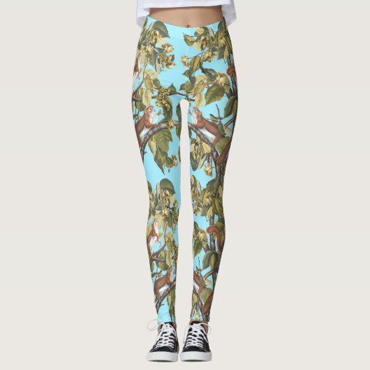 Eekhoorntjes Dierdruk Eekhoornpatroon afdrukken Leggings (Voorkant)