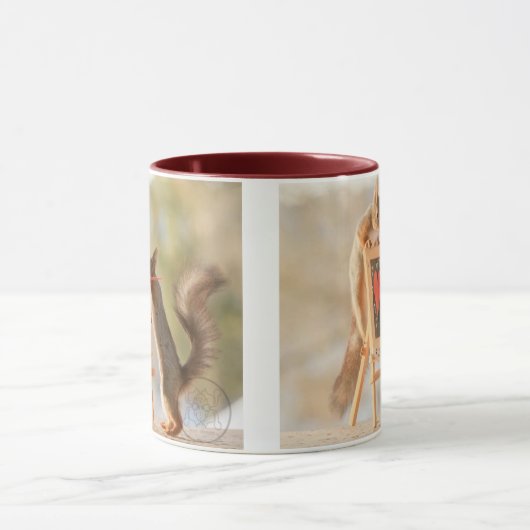 Eekhoorntjes Een Afbeelding schilderen- Mok (Midden)