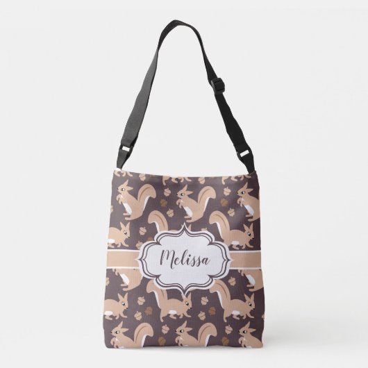 Eekhoorntjes en eikels crossbody tas (Achterkant)