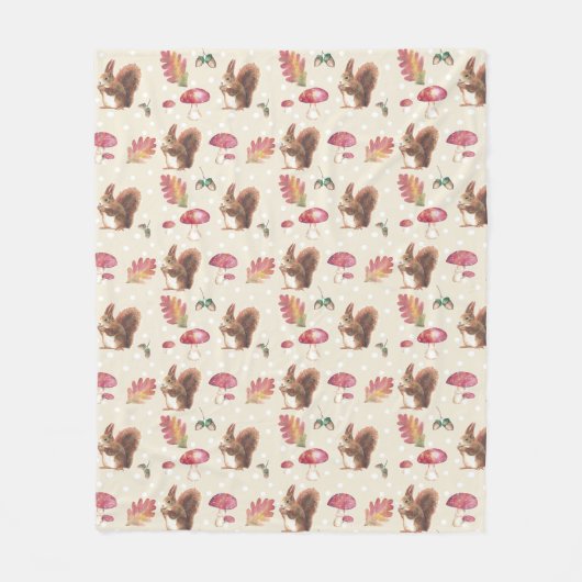 Eekhoorntjes en patroontrillen fleece deken (Voorkant)