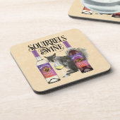 Eekhoorntjes en wijn - Funny Squirrel Lover en Win Bier Onderzetter (Linkerzijde)