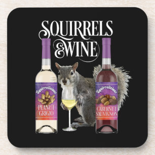 Eekhoorntjes en wijn - Funny Squirrel Lover en Win Bier Onderzetter
