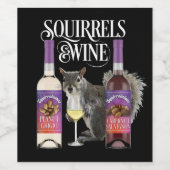 Eekhoorntjes en wijn - Funny Squirrel Lover en Win Etiket (Enkel label)