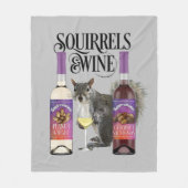 Eekhoorntjes en wijn - Funny Squirrel Lover en Win Fleece Deken (Voorkant)
