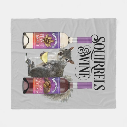 Eekhoorntjes en wijn - Funny Squirrel Lover en Win Fleece Deken (Voorkant (Horizontaal))