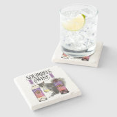 Eekhoorntjes en wijn - Funny Squirrel Lover en Win Stenen Onderzetter (Zijkant)