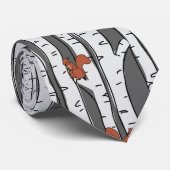 Eekhoorntjes in berkenbomen op grijs, zuren onder  stropdas (Opgerold)