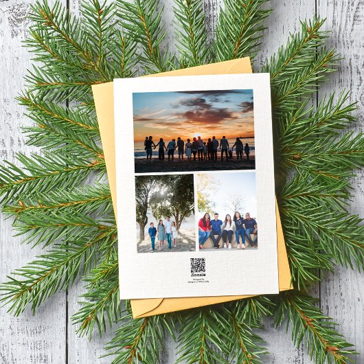 Eekhoorntjes in een vogelnestje - fotocollage kers feestdagenkaart