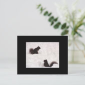 Eekhoorntjes in sneeuwbriefkaart briefkaart (Staand voorkant)