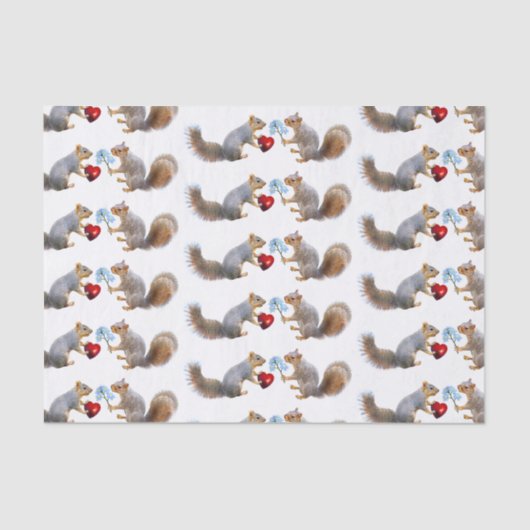 Eekhoorntjes-liefdespapier Tissuepapier (Voorkant)