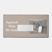 Eekhoorntjes maken me een glimlach grijs bos bureaumat (Keyboard & Muis)
