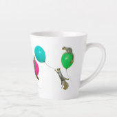 Eekhoorntjes met ballonnen Latte Cup Mok (Rechts)