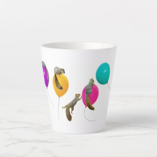 Eekhoorntjes met ballonnen Latte Cup Mok (Voorkant)