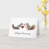 Eekhoorntjes met Jubileum-kaart voor hart en bloem Kaart (Gele Bloem)