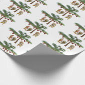 Eekhoorntjes met kerstboomkrulpapier cadeaupapier (Hoek)