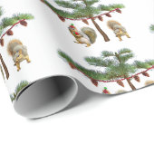 Eekhoorntjes met kerstboomkrulpapier cadeaupapier (Rol Hoek)