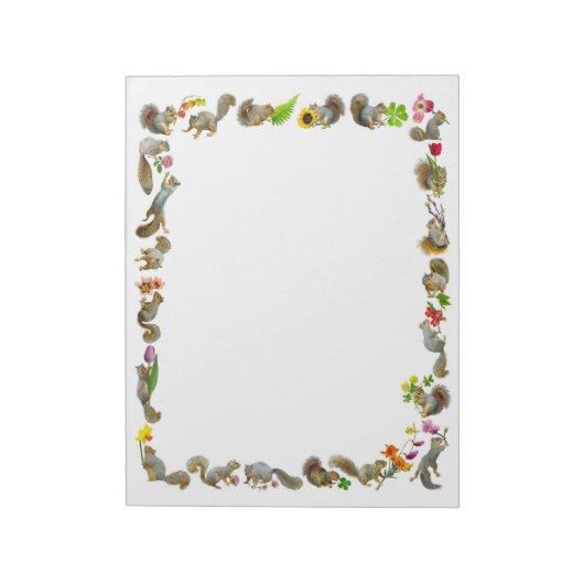 Eekhoorntjes met Notitieblok van bloemen (Linkerzijde)