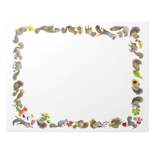 Eekhoorntjes met Notitieblok van bloemen (Voorkant)
