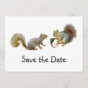 Eekhoorntjes met ring sparen de Datum Save The Date